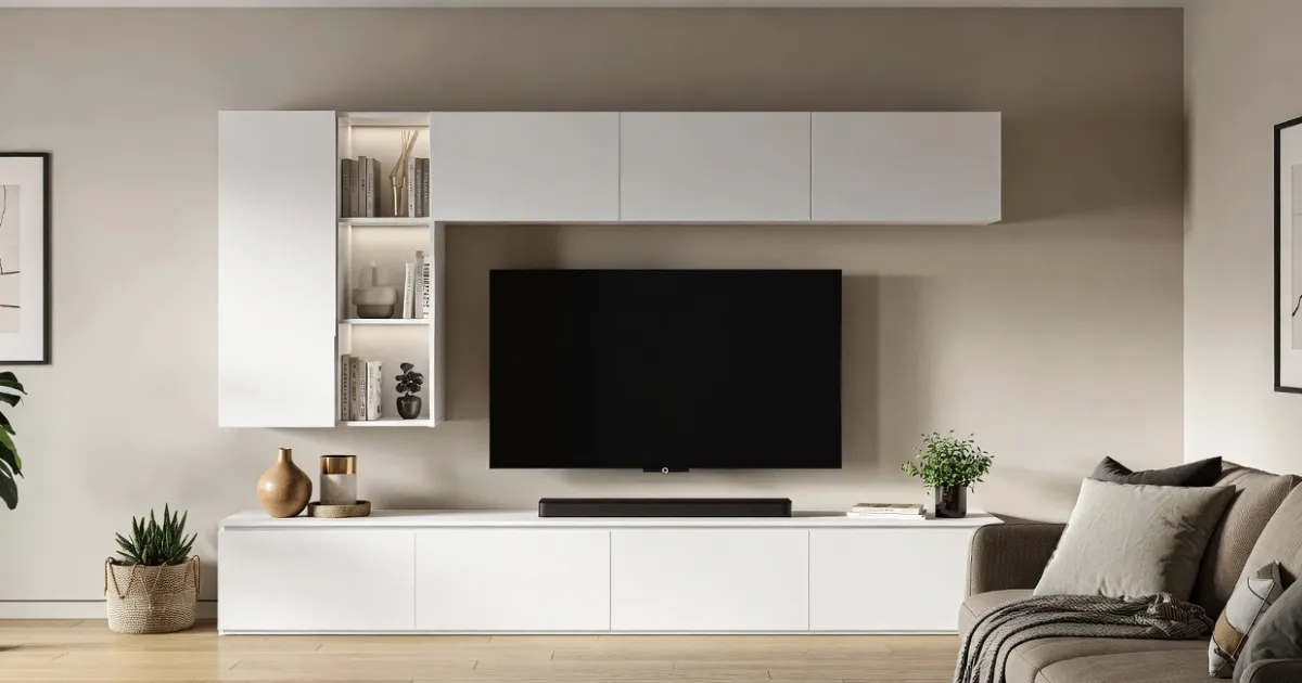 entertainment center white modern
